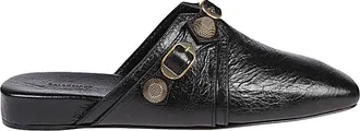 Balenciaga Womens Cozy Cagole Leather Mules In Black