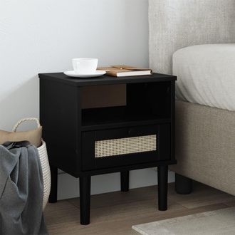 vidaXL Furniture Limited - Mesita Noche Senja Aspecto Rat&aacute;n Madera Pino
