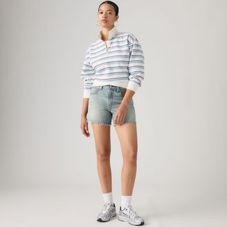 Levi's Cinch Mid Thigh Shorts - Womens - 23 - Medium Wash / Time To Dust Short