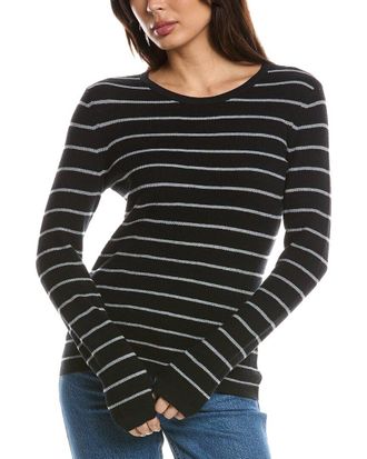 Fort&eacute; Cashmere Thermal Crewneck Cashmere-Blend Sweater