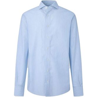 Hackett Tweekleurig Popeline Blauw Overhemd - Heren - Overhemden - Blauw - Maat: 2XL