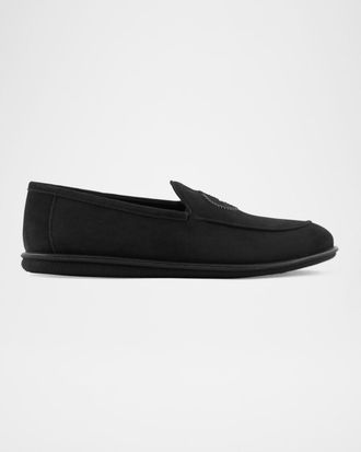 Giorgio Armani Men & apos;s Suede Logo Slip-On Loafers