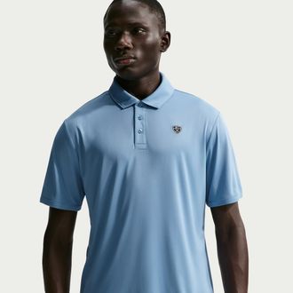 Nike Mens Par Dri-FIT Chest Logo Golf Polo in Blue | IB0233-486