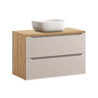 Petits Meubles Mueble lavabo 90cm estratificado Beige marr&oacute;n
