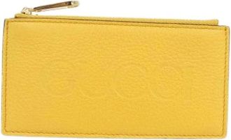 Gucci Pre-owned Coin Case - Dames - Vintage Accessoires - Geel - ONE Size - Leer - Vintage