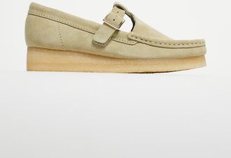 Clarks Wallabee - Scarpe con cinturino a T color acero scamosciato-Neutro