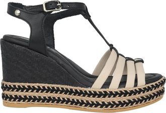 Pikolinos Ronda Wedge Sandal - Dames - Sleehakken - Zwart - 35 EU - Leer - Schoenen