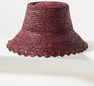 Wyeth Nyc Scalloped Straw Bucket Hat