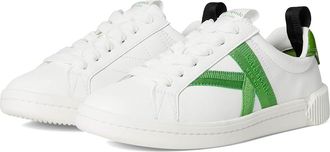 Kate Spade New York Signature Lace Up Sneakers Womens Shoes True White/KS Green : 7.5 M, Leather