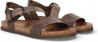 Blowfish Womens Brown Silver Footbed Strappy Flat Sandals - Lance