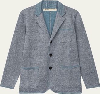 Maurizio Baldassari Mens Vanise Rib Knit Blazer Jacket