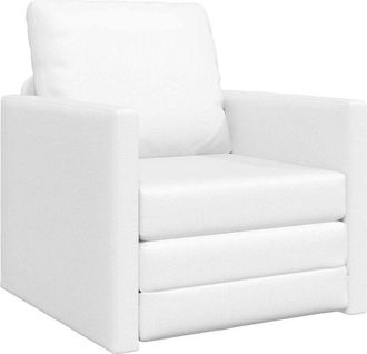 vidaXL Sofá Cama de Suelo Blanco 74 x 77 x 81 cm Cuero sintético Vidaxl