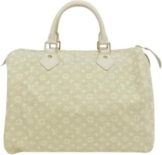 Louis Vuitton Pre-owned Monogram Mini Lin Boston Bag - Dames - Vintage Handtas - Beige - ONE Size - Vintage