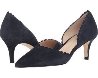 Pelle Moda Womens Pelle Moda Kenny Pump Black Suede Pointed Toe Kitten Heel FZP434