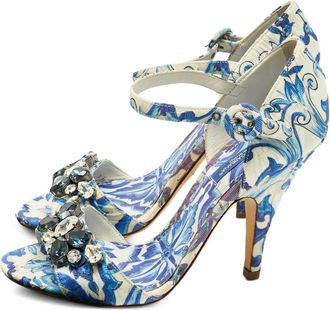 Dolce & Gabbana Sandali con cristalli - Bianco