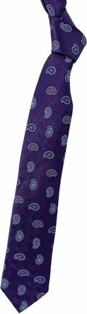 Robert Talbott Mens Neat Paisley Woven Silk Tie In Purple, Blue And Orange Wave