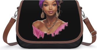 Generic Black With Dangle Earrings Womens Crossbody Bag Fashion Shoulder Handbags Message Tote Bag with Adjustable Strap