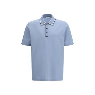 Ferragamo Blue Cotton Polo Mens Shirt