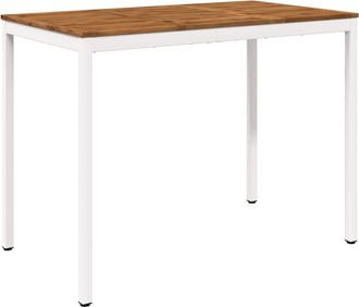 vidaXL Mesa De Bar Para Jard&iacute;n Natural Y Blanco 141 X 80,5 X 105 Cm Vidaxl