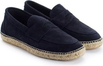 Abarca Schoenen, Heren, Blauw, 43 EU, Leer, Zomer Leren Mocassin Schoen