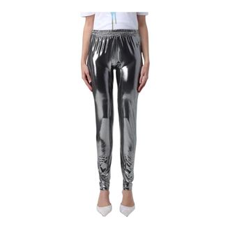 Vivienne Westwood Slim-fit Trousers, female, Gray, Size: M Metallic Leggings