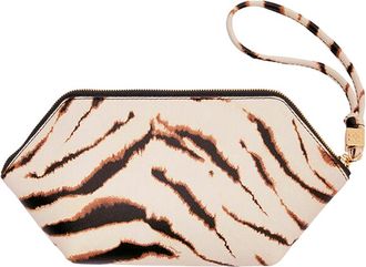 Ganni Womens Makeup Pouch Bou Egret Polyurethane Clutch Bags