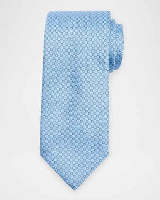 Brioni Mens Micro-Geometric Silk Tie