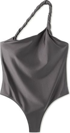Mango Asymmetric One-Shoulder One-Piece Swimsuit in Grey at Nordstrom, Size X-Small