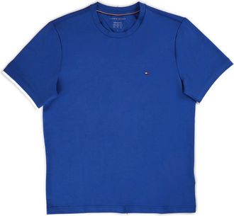 Tommy Hilfiger Katoenen T-shirt met witte manchetten - Heren - T-shirts - Blauw - S - Katoen - Tops
