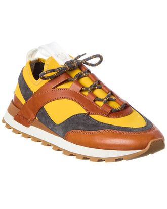 Ferragamo Ferragamo Indy Leather & Suede-Trim Sneaker