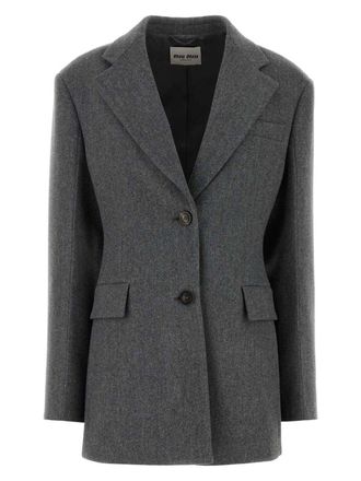 【関税&送料込】Miu Miu Dark Grey Wool Coat Wool coat Miu Miu Grey size 40 IT in Wool - 32454092