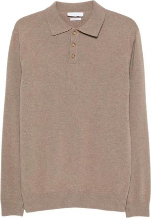 Daniele Fiesoli Gebreide Polo - Heren - Polos - Beige - L - Wol - Tops