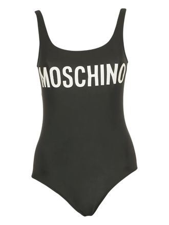 Moschino logo-print swimsuit - Black