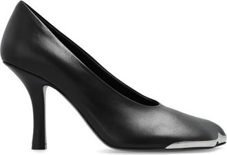 Burberry Duck Square Toe Pumps - Dames - Pumps - Zwart - 37 EU - Leer - Schoenen