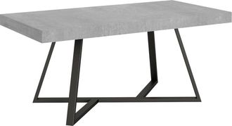 ITYhome Mesa extensible 90x180/284 cm efecto madera, cemento