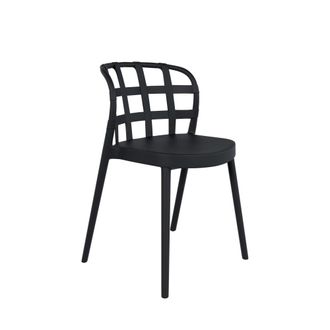 Koketto Home Silla en polipropileno negro con respaldo de dise&ntilde;o a cuadros