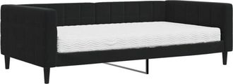vidaXL Sof&aacute; Cama Con Colch&oacute;n Terciopelo Negro 100x200 Cm Vidaxl