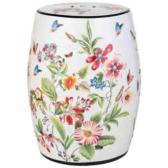 Wanderlust Deco Taburete de cer&aacute;mica pintado a mano d33 x 45h cm