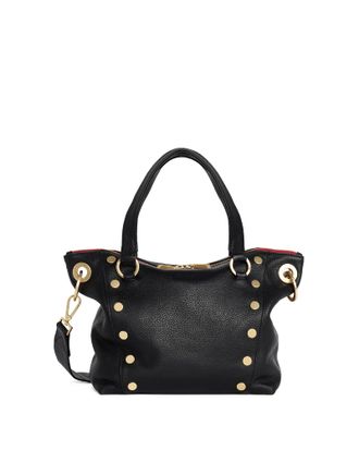 Hammitt Hammitt Daniel Black Brushed Gold Red Zip Med
