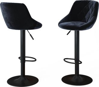 Vicco Taburete De Bar Conjunto De 2 Sena, Negro, 38.5 X 84 Cm, Vicco