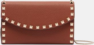 Valentino Garavani Portafoglio Rockstud in pelle con catena