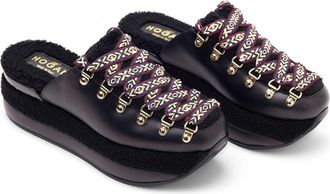 Hogan Platform Lace-Up Slipper - Black