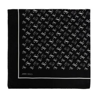 Jimmy Choo London Zijden sjaal - Dames - Accessoires - Zwart - Maat: ONE Size Zijde