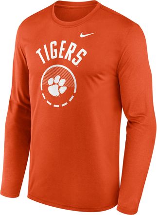 Nike Clemson Courtside Nike Mens Dri-FIT College Long-Sleeve T-Shirt in Orange | 02TJ89MCLN-FFP