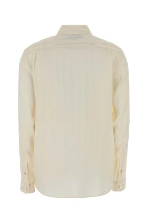 Gucci Womens Ivory Crepe Shirt Whitemagnolia Exterior: Silk Camicie