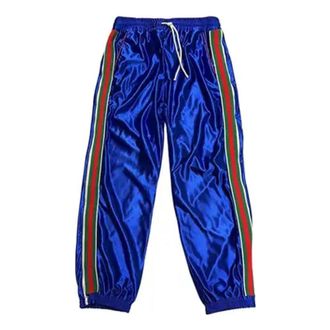 Gucci Shiny Jersey Pant With Web Bluette Mix 653374-XJDI9-4364