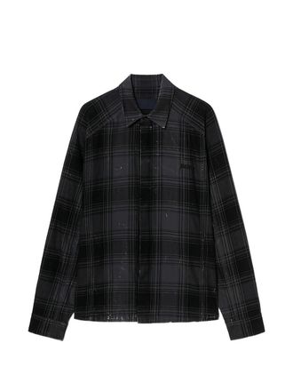 Juun.J Island Washed Check Coach Shirt