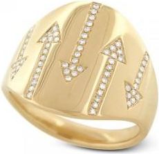 Allurez 0.19ct 14k Yellow Gold Diamond Arrow Ring