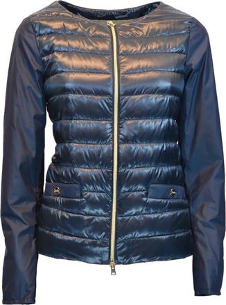 Herno Lichtgewicht Donsjas met Taffeta Mouwen - Dames - Zomerjassen - Blauw - S - Nylon - Jassen