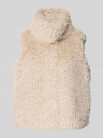 AMBER & JUNE Weste mit Kunstfellbesatz in Beige, Gr&ouml;&szlig;e 44